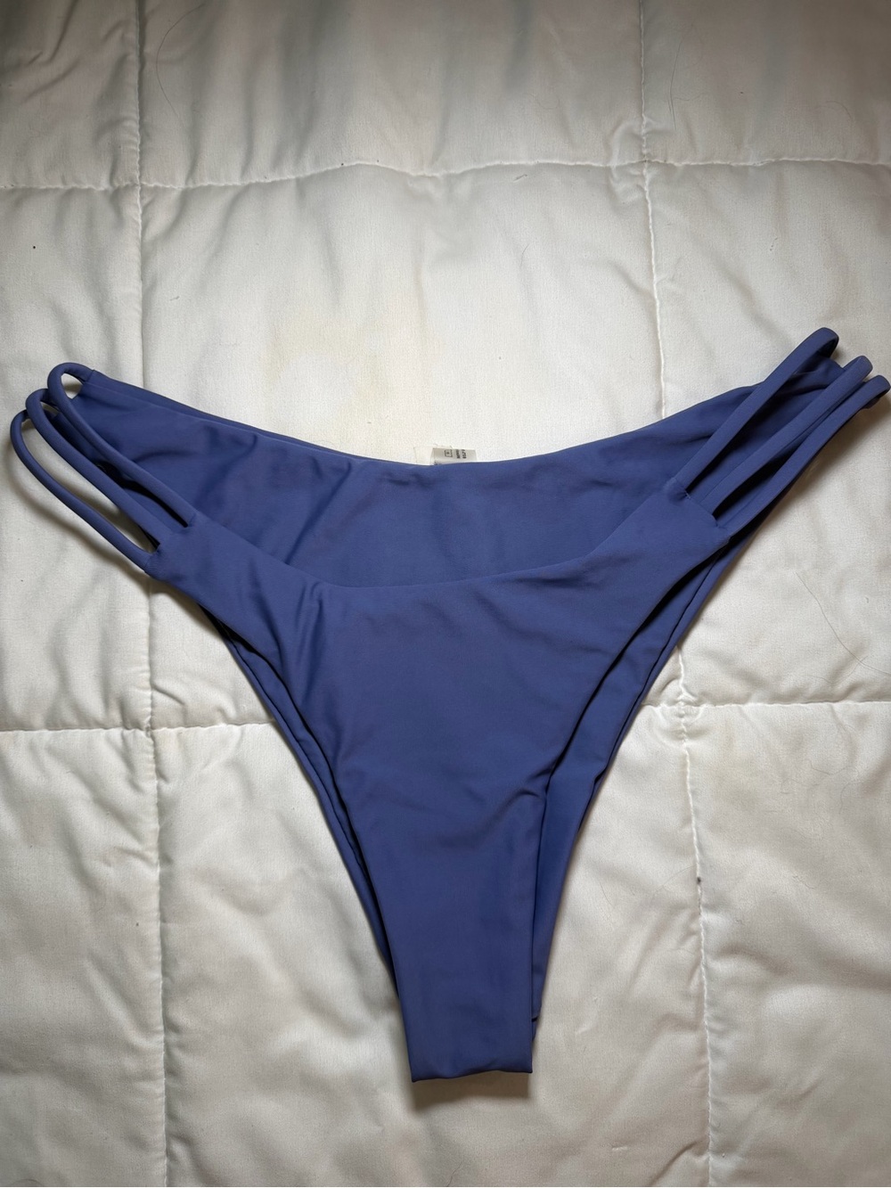 SHEIN Blue Double Strap High-Cut Bikini Bottom